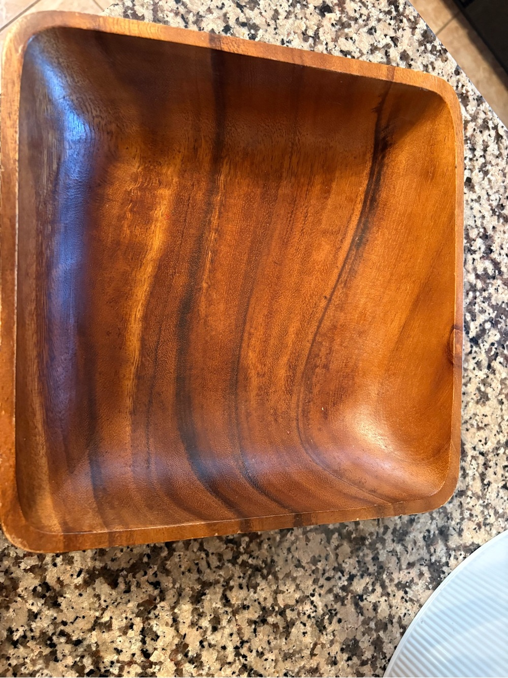 Handcrafted Wooden Serving Bowl - Brown